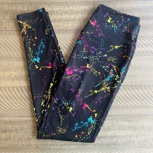 Tipsy Elves Paint Splatter Leggings Women’s Size Medium Colorful